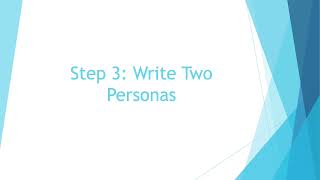 Usability Test Step 3: Write Two Personas