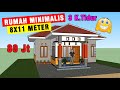 DESAIN RUMAH MINIMALIS 8X11 METER - 3 KAMAR TIDUR