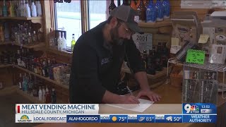 Meat vending machine available in Michigan.