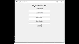 How To Create A Simple Registration Form Using Tkinter Python Part 1