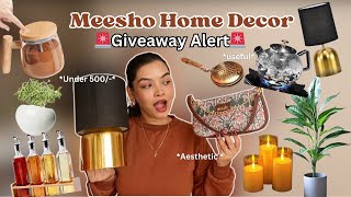 Best Meesho Home Decor Haul ✨| Aesthetic \u0026 Useful Finds + 3 Zouke Bag GIVEAWAYS🎉💖🌷