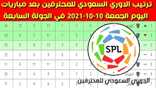 جدول ترتيب الدوري السعودي للمحترفين بعد مباريات اليوم الجمعة 10-10-2021 في الجولة السابعة 7