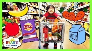 Kid Grocery Shopping Trip with Kid Size Shopping Cart