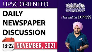 Daily Newspaper Discussion || 18-22 November 2021 || UPSC IAS