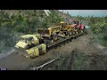 snowrunner carry cat 120m with maz 7907 in hilly difficult road