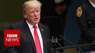 President Donald Trump gets unexpected laugh at United Nations - BBC News