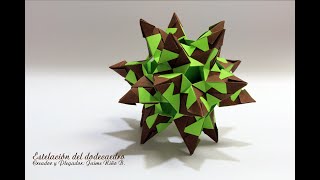 Construcción Poliedro: Estelación del Dodecaedro en origami - Kusudama