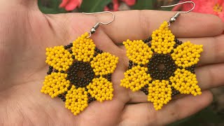 Aretes en mostacilla/“GIRASOL”🌞❤️