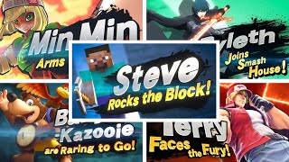 Super Smash Bros Ultimate - All Newcomers Trailers Including Steve (Minecraft)