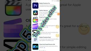 Top 5 video editor #videoediting#editing#editor#free#best#capcut#filmora#aivideo#aivideogenerator