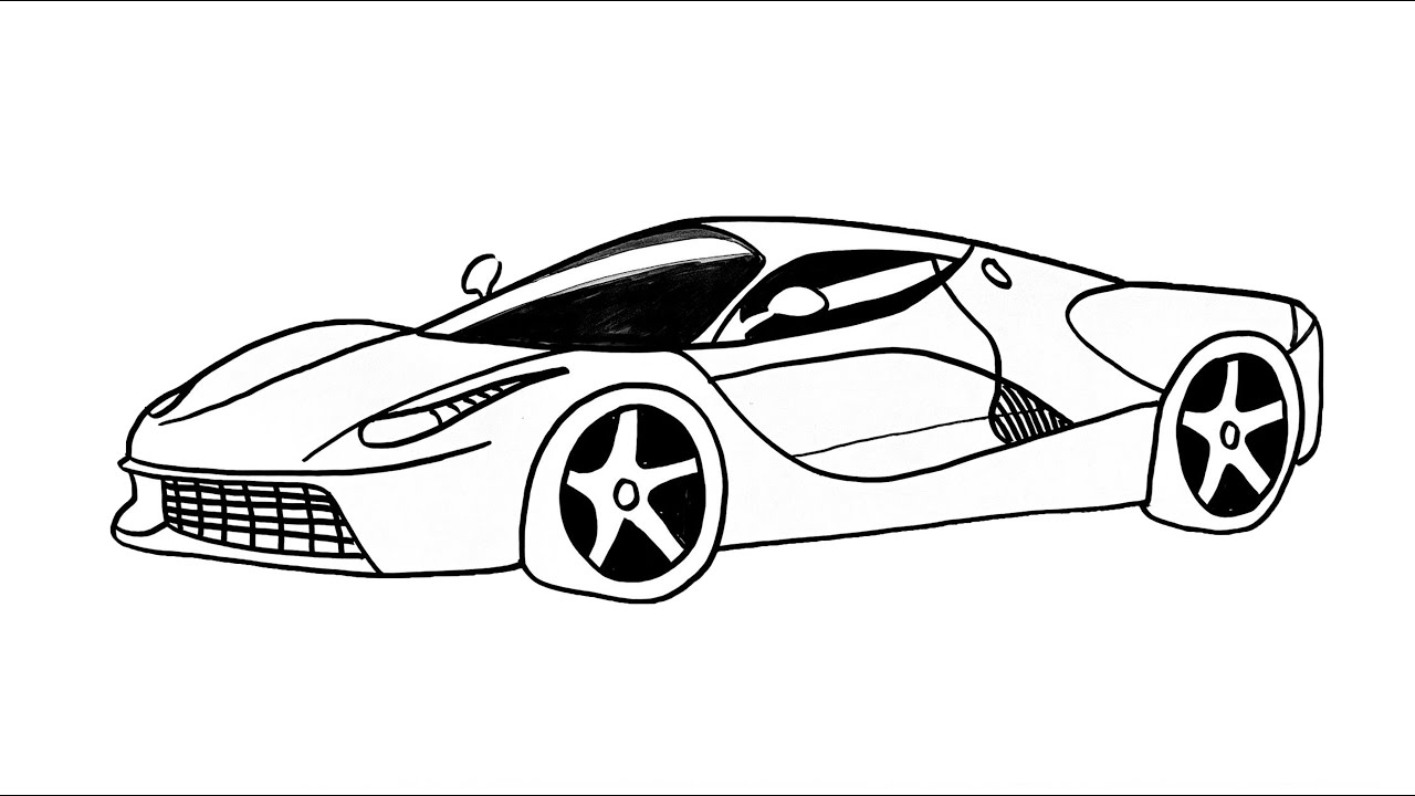 How To Draw A Car Easy - How To Draw A Ferrari Step By Step - Kolay ...