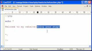 PHP Basics: Echo Function