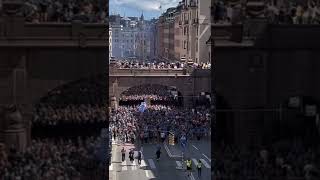 Djurgården fans marching to Stadium