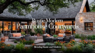 Rustic Modern Farmhouse Courtyard  Stunning Outdoor Designs for Timeless Charm