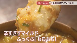 具だくさんのインドカレーに焼きたてのもちもちナン　温泉と一緒に楽しめるグルメ　岡山【ほっとマルシェ】