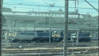 本日の尾久車両センターの様子（2023.1.6.12:00）EF65が重連留置。E657が踏切事故のせいで出庫できず。他