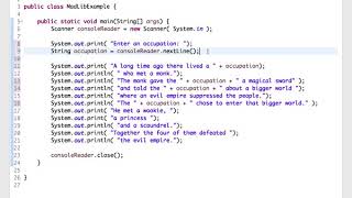 Writing a MadLibs Program Using Scanner in Java