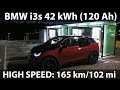 BMW i3 42 kWh (120 Ah) high speed test