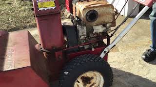 Snapper Snow Blower Demonstration, 8hp Briggs \u0026 Stratton Sno-Gard, Part 1 of 2, for Sale in RI