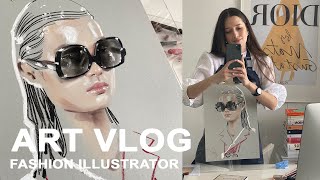 ART VLOG / 2 days of my life, fashion illustration, walking, drawing #fashionillustration #fashion