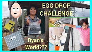 EGG DROP EXPERIMENT CHALLENGE with Ryan Toy's Review | Kids Science Activity | DIY Kids Activity