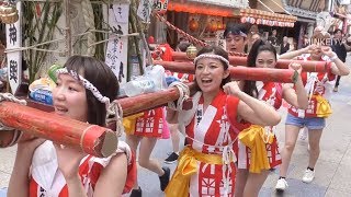 新世界夏祭りでギャルみこし　メイドやセレ女も