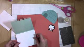 Artfully Sent Cricut Cartridge Penguin Thank You Card