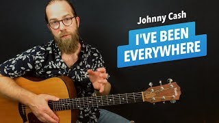 🎸 I've Been Everywhere • Johnny Cash guitar lesson w/ chords