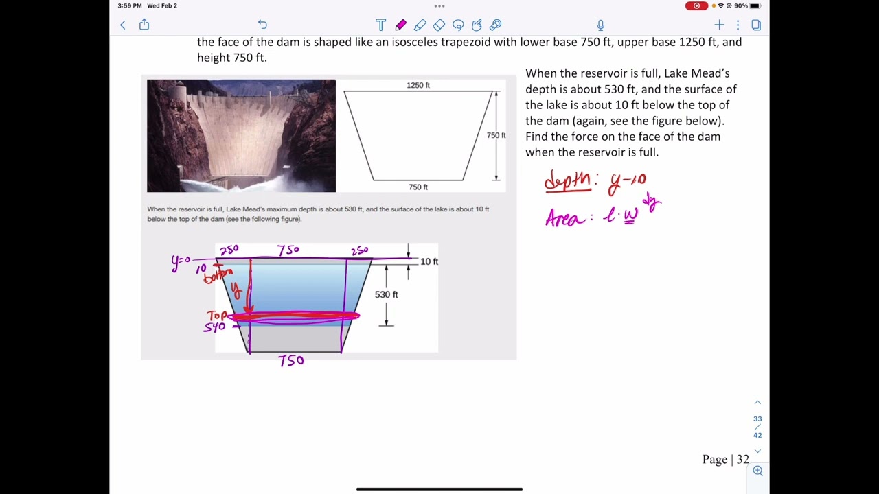 Calculus Section 2 5c Hydrostatic Force New Youtube