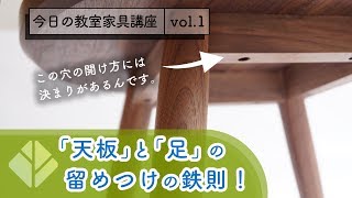 【天板と足の留め付けの鉄則】今日の教室家具講座.vol1