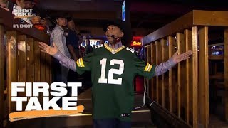 Stephen A. Smith dramatically comes into Dallas wearing Aaron Rodgers jersey | First Take | ESPN