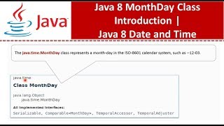 Java 8 MonthDay Class Introduction | Java 8 Date and Time | Java Date and Time