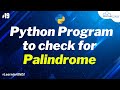 Python Program to check for Palindrome - in Hindi #19