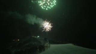 小樽雪あかりの路19／天狗山会場オープニングセレモニーの花火