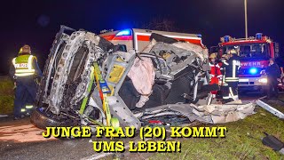 [Schlimmer Unfall mit Todesfolge] - Junge Frau (20) hat keine Chance - | Feuerwehr \u0026 DRK im Einsatz