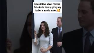 Prince William allows Princess Catherine to shine by giving way for her to unveil a plaque.