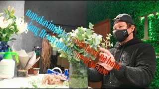 easy how to arrange flower arrangement srpayroses and eucalyptus leaves in vase