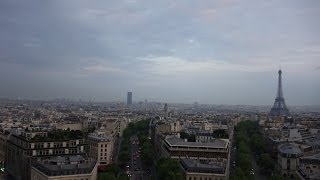 (4K)2014.フランス・パリ旅行記19 - 凱旋門から眺めるパリの街並み