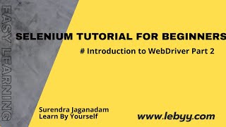 Selenium WebDriver Tutorial | Selenium Tutorial For Beginner | Selenium WebDriver Introduction Day 2