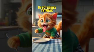 Котик не хочет кашку в нейросети | ТИТМАУС #chatgpt #нейросеть #dalle3 #ии #котики #юмор #ai