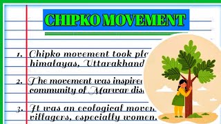 10 lines essay on Chipko Movement || Essay on Chipko Andolan in english