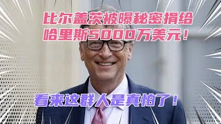 美国大选进入白热化，比尔盖茨捐给哈里斯5000万，看来是真怕了！萝莉岛的事一旦揭开就得身败名裂啊！