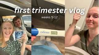 FIRST TRIMESTER VLOG 🤰🏼 raw + real moments from weeks 5-12 of pregnancy