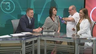 Betsy Kling gets a flu shot live on air as numbers of cases continue to rise