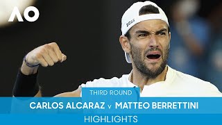 Carlos Alcaraz v Matteo Berrettini Highlights (3R) | Australian Open 2022