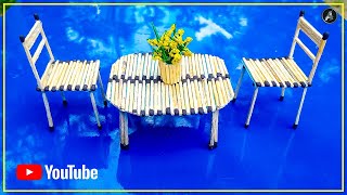 How to Make Match Stick Chair and Table| Anita Craft Hub
