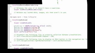 iPhone Programming-UITableViews: Setting up Part 1 - Code
