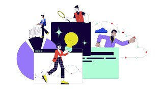 Data analysis team 2D animation
