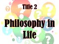 Philosophy and Current issues Chapter 2 English Version