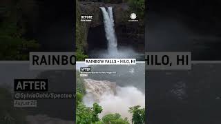 Before & After Hurricane Hone: Hawaii's Rainbow Falls